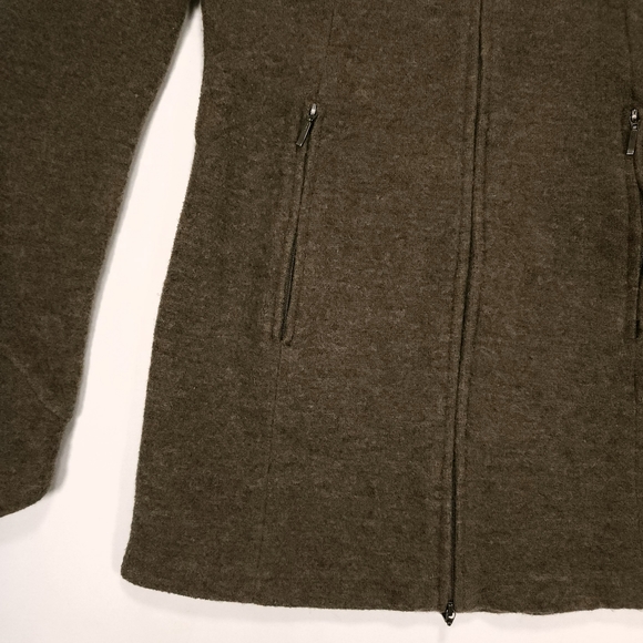 Ibex Backbay Merino Wool Tunic Jacket Womens Size XS Sweater Full Zip Green GUC! - Picture 6 of 16
